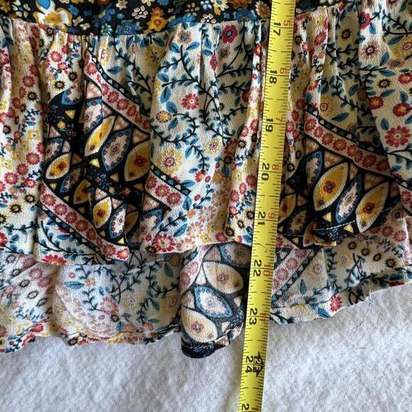 BCBGeneration Boho Flower Print Ruffle Blouse Size XS - Picture 4 of 8